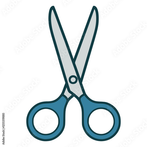 scissors shear cutting flat color vector illustration template design