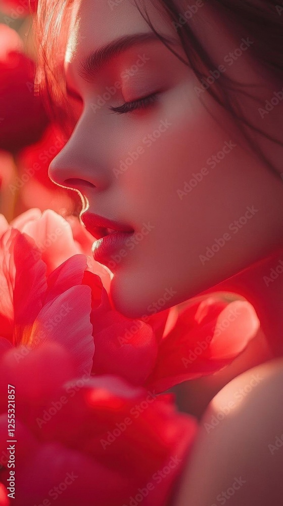 Coral Peony Flowers Close-Up Background for Elegant Floral Designs Coral Peony Flowers Close-Up Background for Elegant Floral Designs