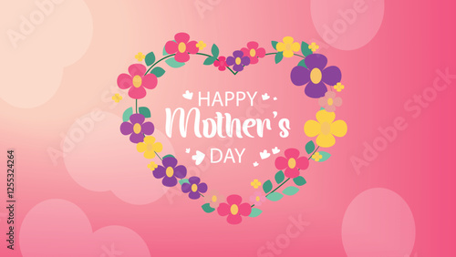 Happy Mother's Day with Floral Heart