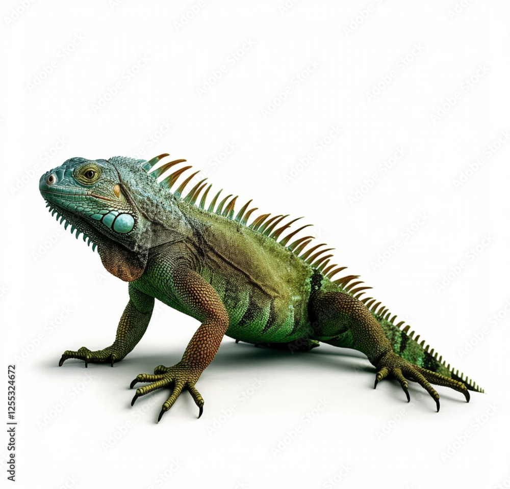 Obraz premium iguana on a white background