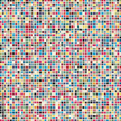 Multicolor Irregular Mosaic Checked Pattern