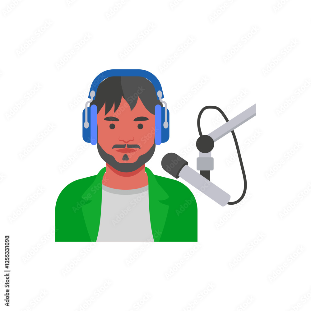 Commentator, Football Championship Soccer Illustration Commentator, Football Championship Soccer Illustration