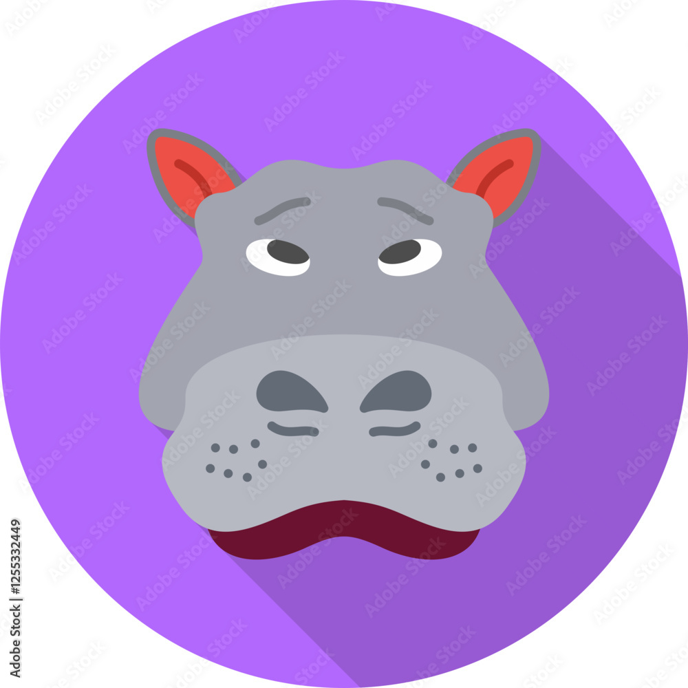 Naklejka premium Hippo Vector Icon