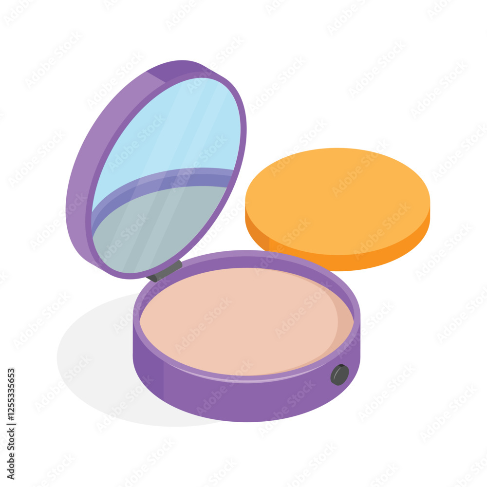 Get this premium icon of compact powder in trendy style Get this premium icon of compact powder in trendy style
