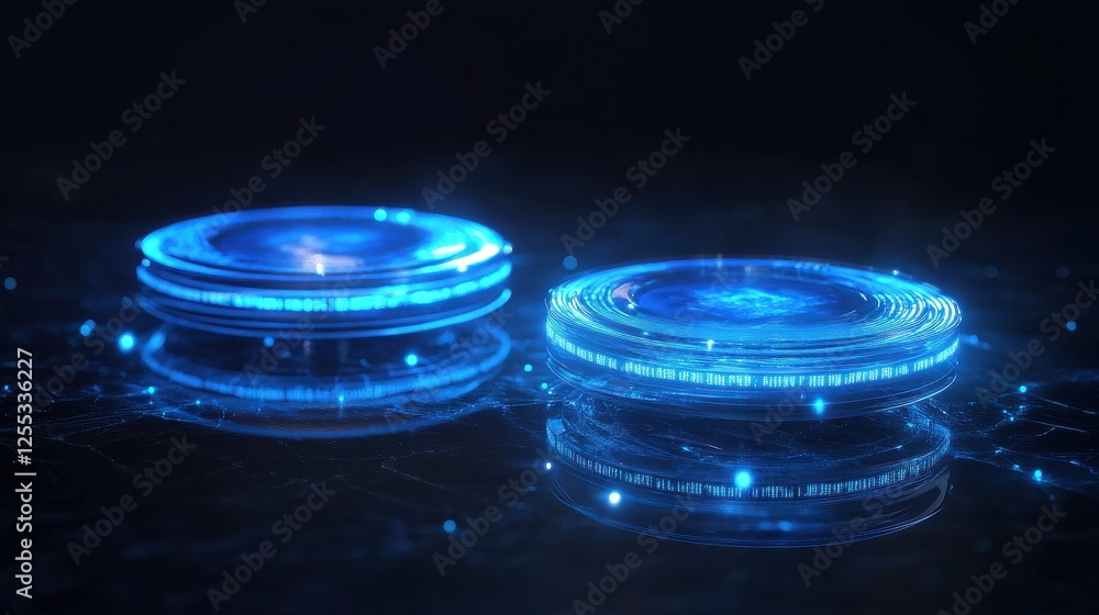 Holographic Quantum Interface Glowing with Floating Holographic Quantum Interface Glowing with Floating