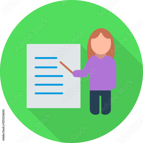 Unique Female Presenter Vector Icon