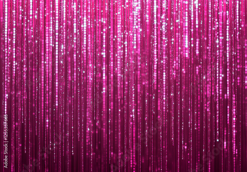 Pink background with pink glitter, pink curtain, pink lights, pink wall, pink sparkling curtain, pink shiny glitter. 