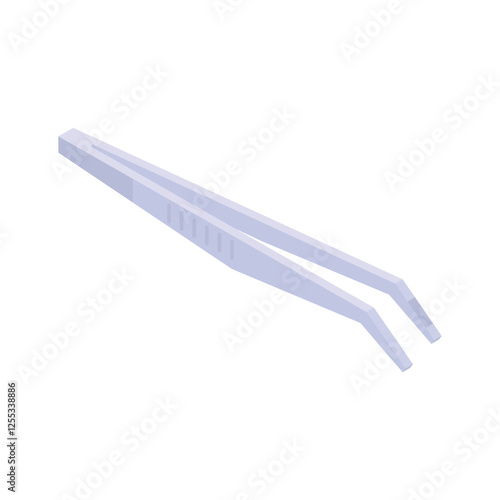 A pair of silver tweezers for plucking eyebrows or hair removal