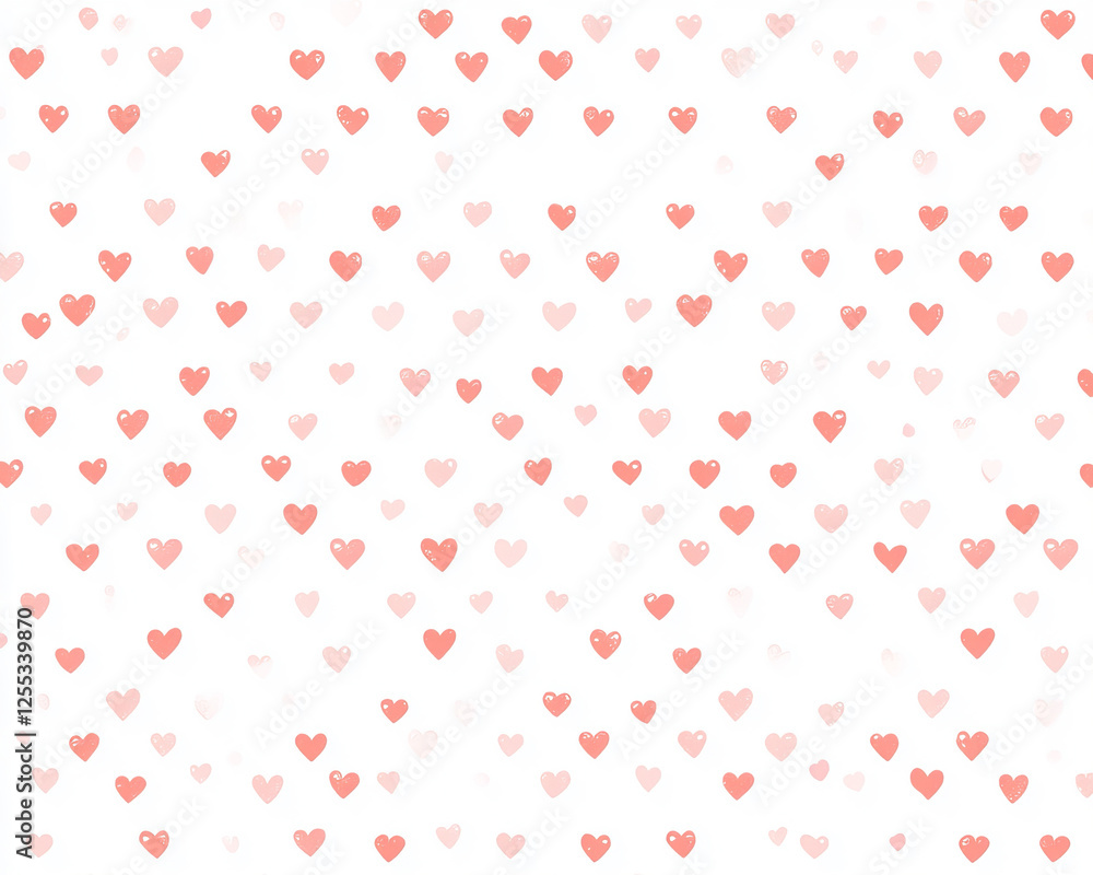 A minimalist pink heart pattern on a white background creates a dreamy, soft look. The simple design exudes love and affection, perfect for Valentine's Day or sweet-themed projects. A minimalist pink heart pattern on a white background creates a dreamy, soft look. The simple design exudes love and affection, perfect for Valentine's Day or sweet-themed projects.