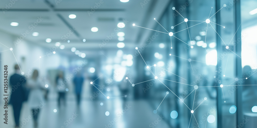 Fototapeta premium streamlining processes and work with virtual processes in a hospital, digital patient files and cost revenue 