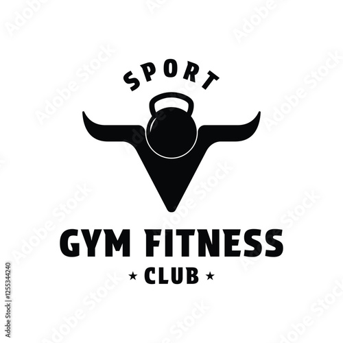 Gym bull fitness club sport logo design concept idea