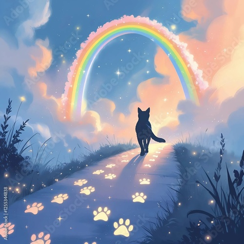 pets crossing the rainbow bridge in heaven