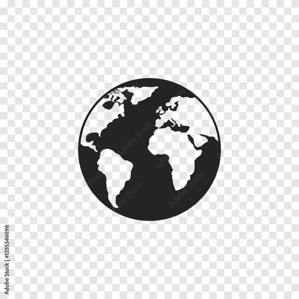 Fototapeta premium Globe earth vector icon. Illustration.