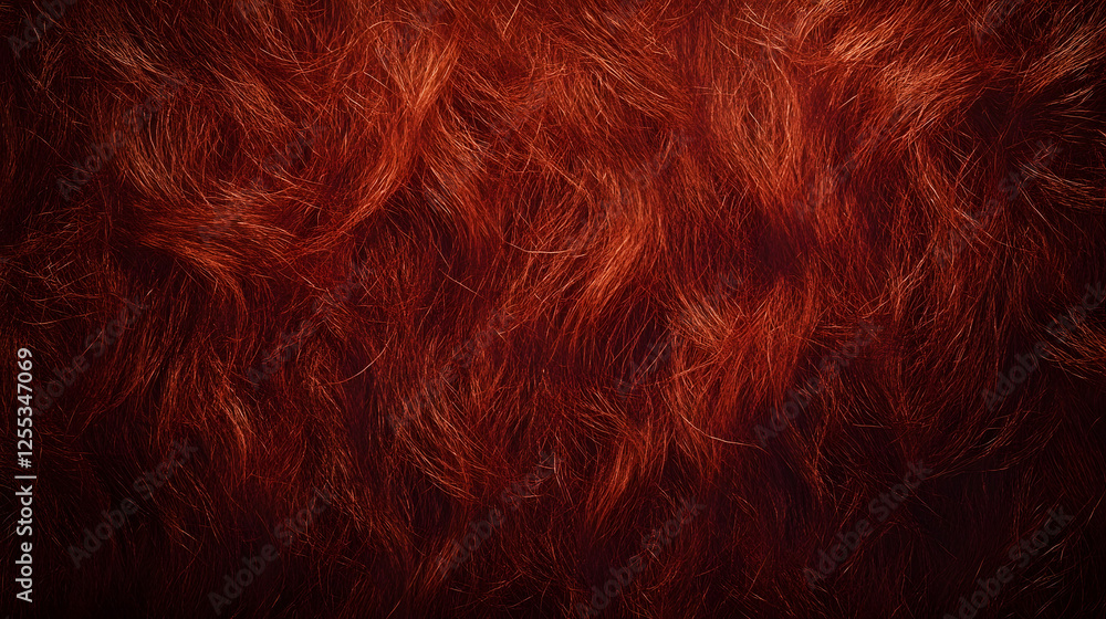 Fototapeta premium Vibrant Textured Background with Rusty Tangled Fibers in Warm Autumnal Hues Dense shaggy and messy brushed fur like pattern in earthy natural colors like auburn chestnut