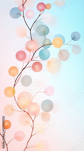 Pastel Abstract Floral Design With Soft Gradient Background