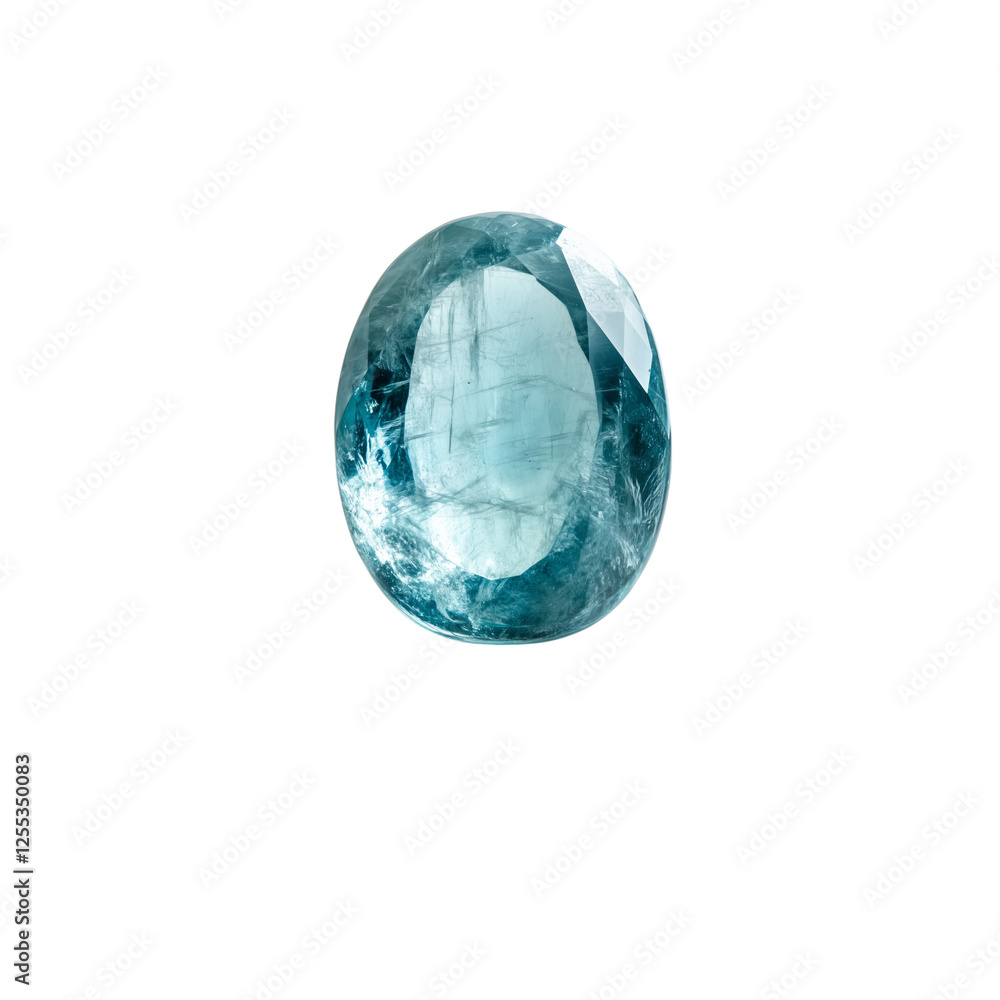 A polished, oval-shaped aquamarine gem showcasing a translucent blue-green hue with natural inclusions and a brilliant luster. A polished, oval-shaped aquamarine gem showcasing a translucent blue-green hue with natural inclusions and a brilliant luster.