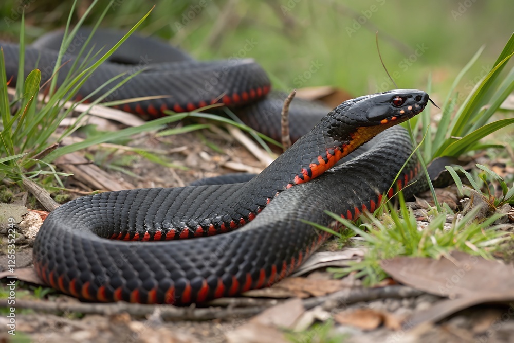 Obraz premium Red bellied black snake
