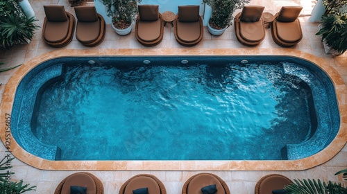 Poolside Relaxation, Oval Pool, Patio, Secluded Oasis photo