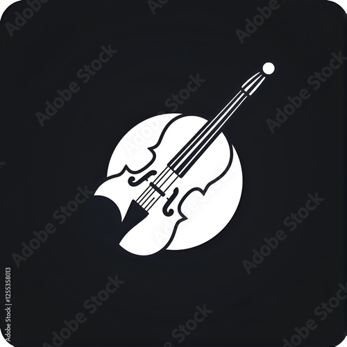 violin music icon sign vector photo