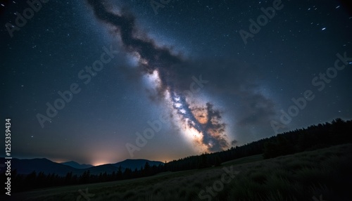 Milky Way Galaxy Breathtaking View Serene Mood Night Sky Landscape