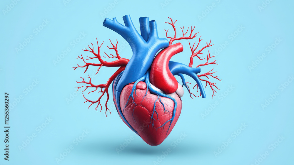 custom made wallpaper toronto digitalExploring heart anatomy interconnected arteries and veins illustrated in flat design medical science educational graphic detailed view anatomy concept