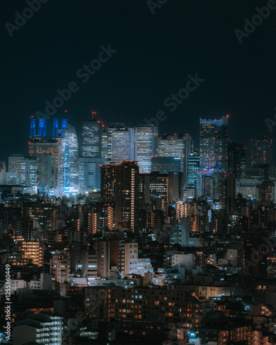 Wallpaper Mural Tokyo skyline at night when the building lights are on Torontodigital.ca