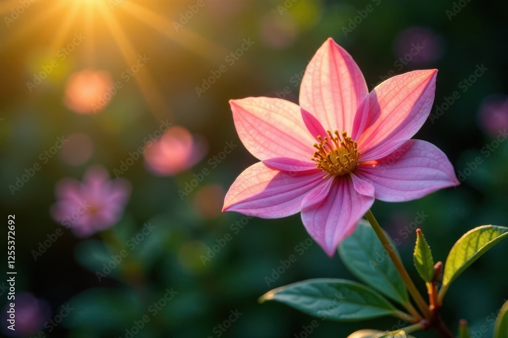 Delicate star anise flowers unfurl like a tender sunrise, light, delicate Delicate star anise flowers unfurl like a tender sunrise, light, delicate