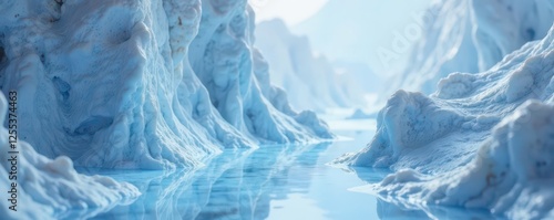 Wallpaper Mural Gently pulsing blue light seeps into the crevices of white marble, marble, white, seep Torontodigital.ca