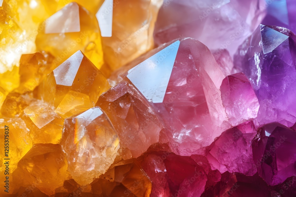 Colorful Crystals Sparkling Gems Displaying a Spectrum of Vibrant Hues and Mineral Texture Colorful Crystals Sparkling Gems Displaying a Spectrum of Vibrant Hues and Mineral Texture