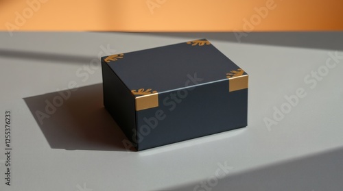 Luxury Dark Gray Gift Box with Gold Accents