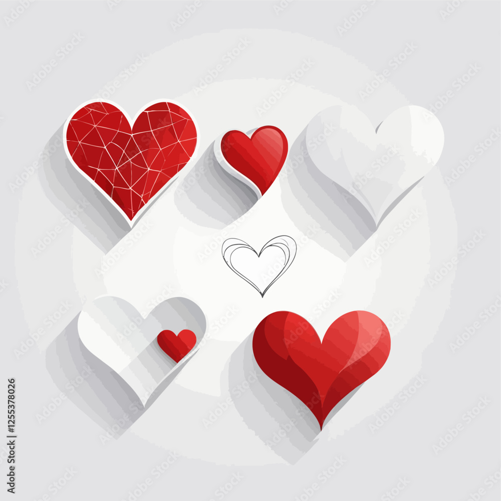 set of hearts on white background.
set of hearts on white background.