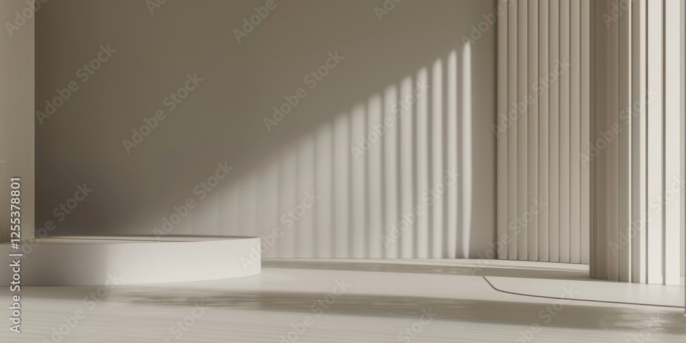 Obraz premium A sleek minimalist backdrop with a muted warm grey, Linear patterns and clean shapes, Contemporary minimalist style