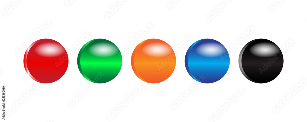 3d round buttons label icons in different color. Shiny glossy circular tag vector set 3d round buttons label icons in different color. Shiny glossy circular tag vector set