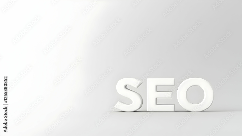 White 3D SEO Letters on White Background White 3D SEO Letters on White Background
