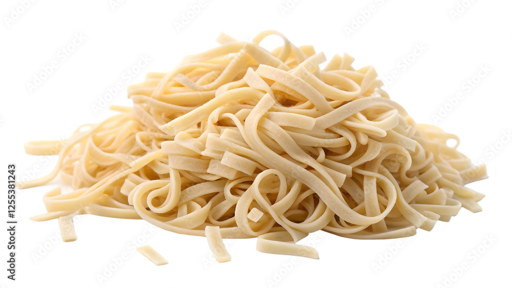 spaghetti on white background