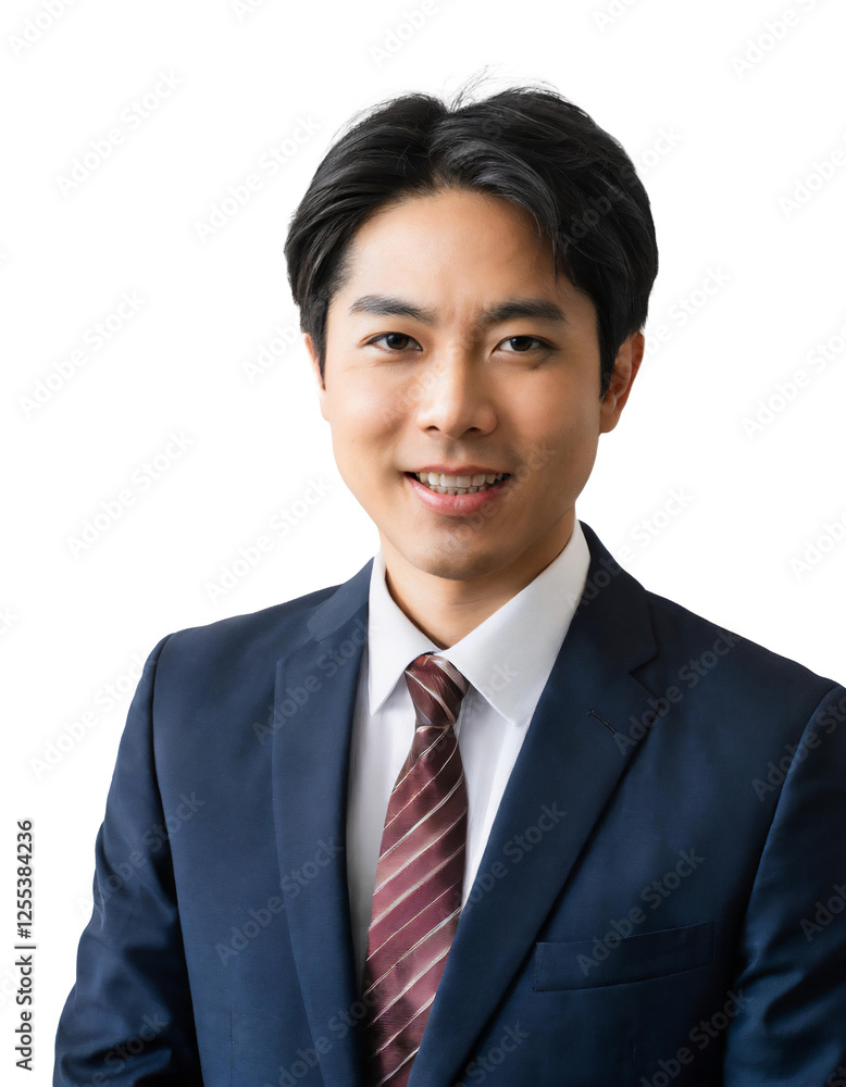 Portrait of only one Man. White Background. Portrait of only one Man. White Background.