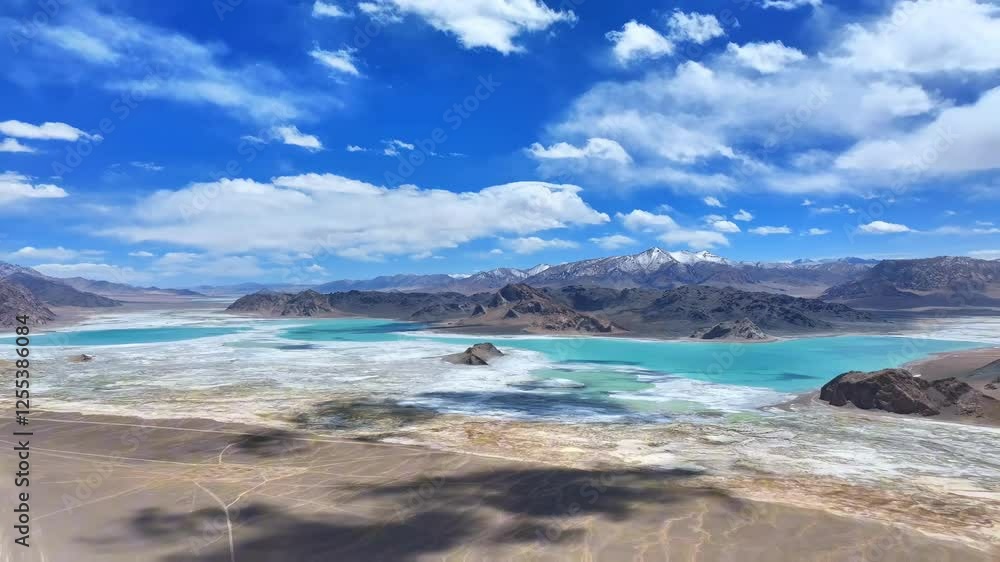 4k aerial video of breathtaking salt lake cluster near Changmu Co along National Highway with views of Bangong Lake 4k aerial video of breathtaking salt lake cluster near Changmu Co along National Highway with views of Bangong Lake