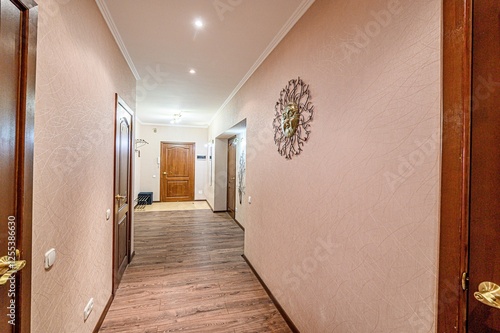 standard room interior apartment. room doors, renovation corridor lobby entrance hall