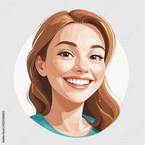 smiling woman,portrait,happy woman vector illustration,	
