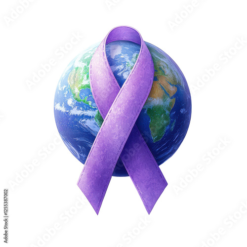 Purple Ribbon Global Awareness Earth Day