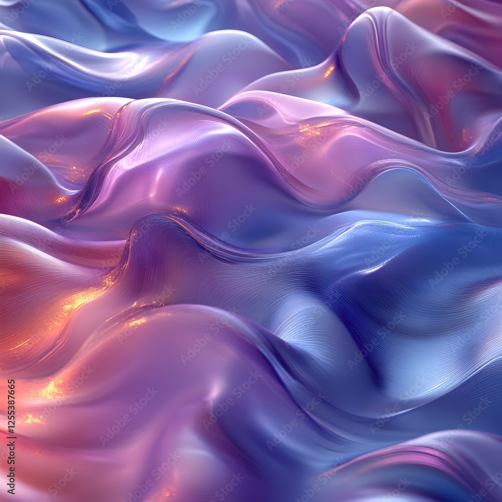 Obraz premium A smooth glass-like texture with soft gradients of cyan and purple