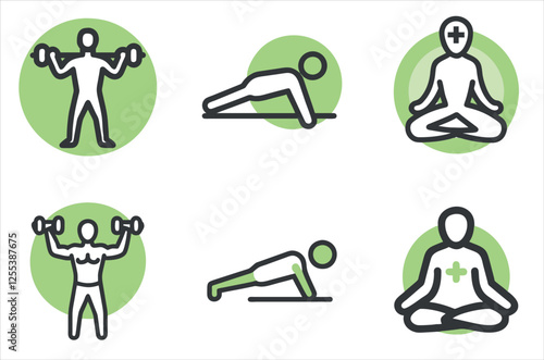 Exercise and Meditation Icon Collection