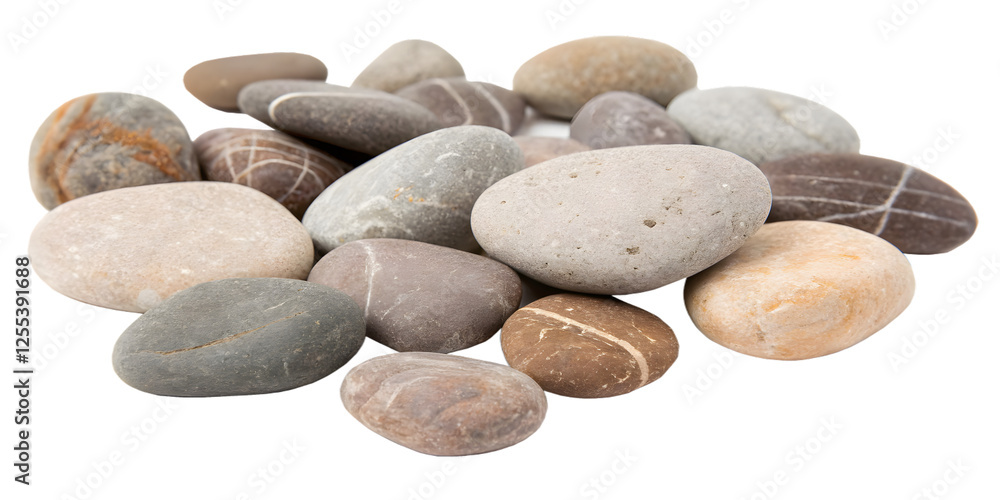 pile of pebbles isolated on transaprent background