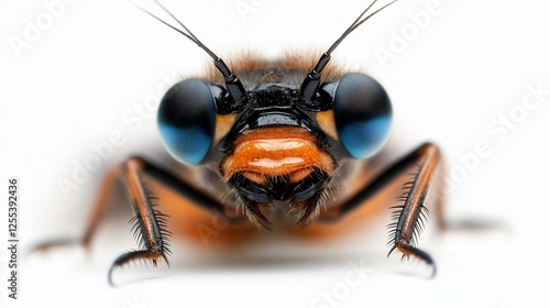 Wallpaper Mural Astonishing Close-Up of a Striking Insect with Vibrant Blue Eyes and Orange Body Torontodigital.ca