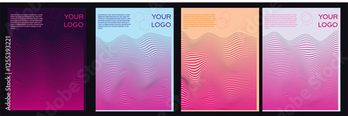 Flyer template with modern flowing design for cover