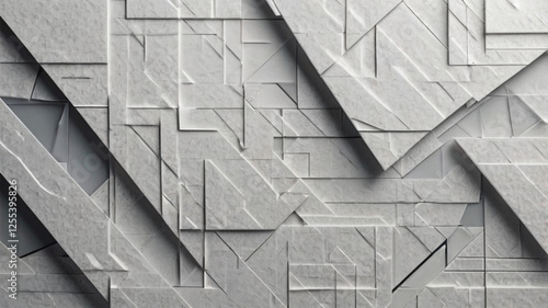 Abstract White Background with Geometric Triangle Patterns - Modern Tech Design