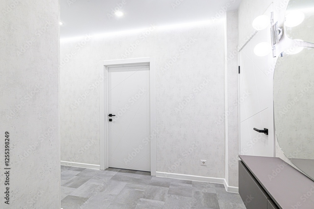 Obraz premium standard room interior apartment. room doors, renovation corridor lobby entrance hall