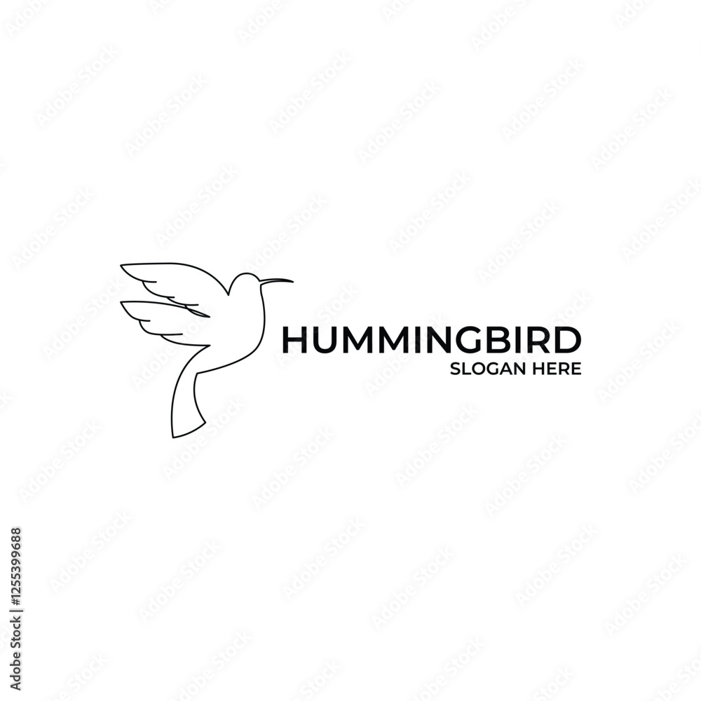 Obraz premium humming bird logo design concept minimalist line style
