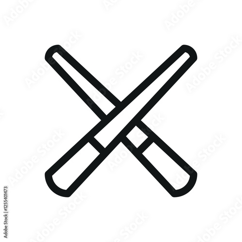 Billiard cue stick line icon, pool cues vector symbol with editable stroke