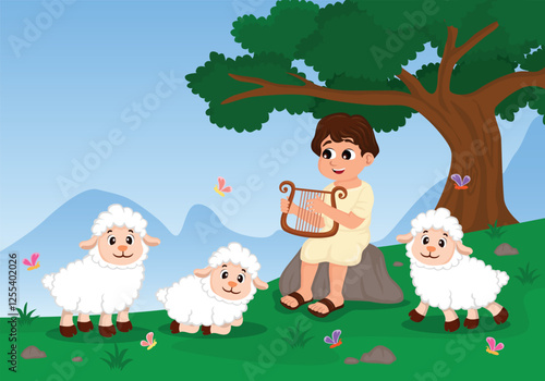 David the shepherd cartoon bible story